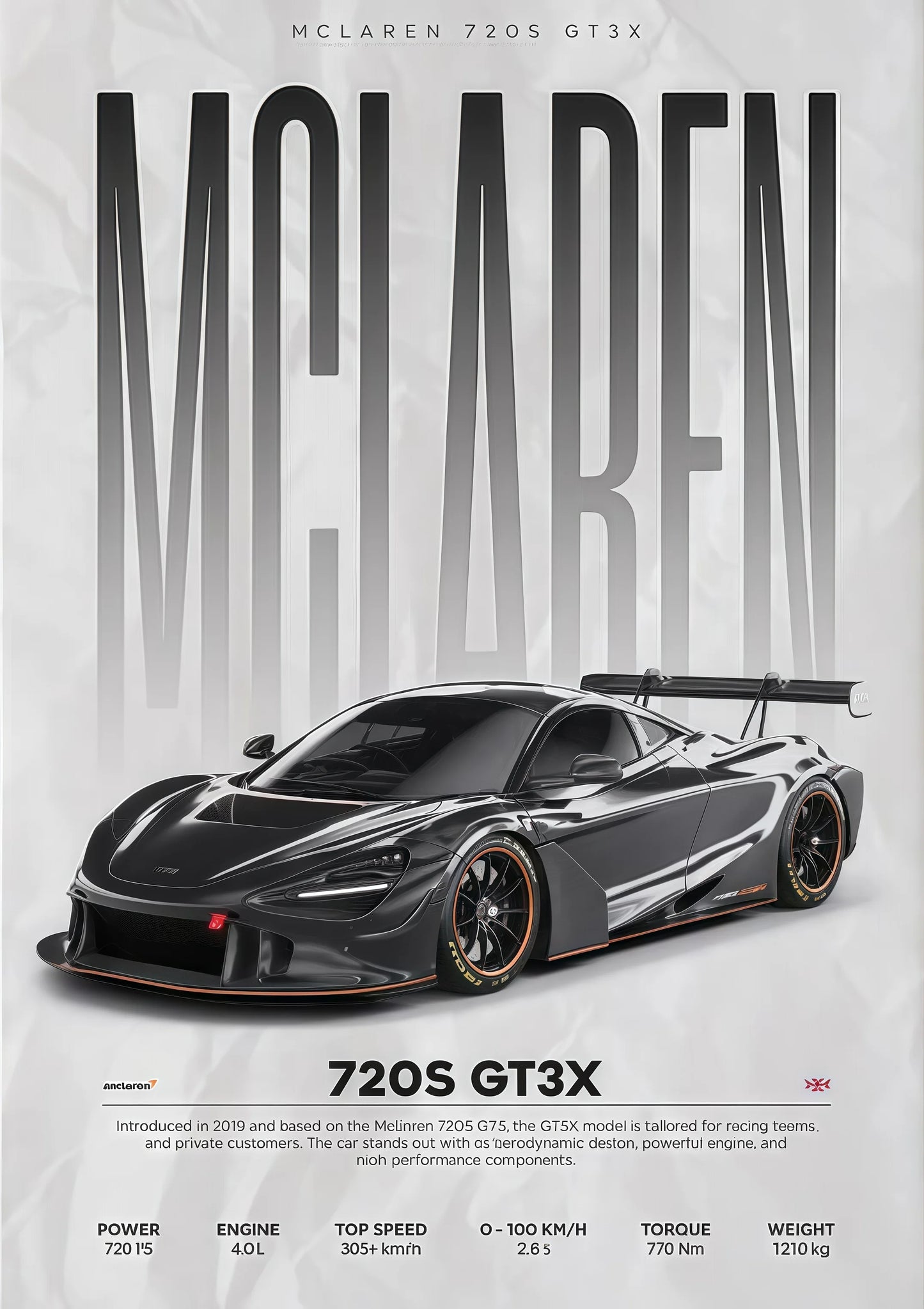 Modern Famous Cars W16 750S Canvas Painting Wall Art Fashion Luxury Sports Car Poster Prints For Living Room Home Decor Gift