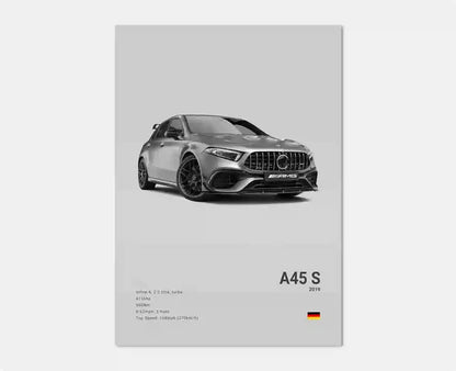 Black and White Luxury Sports Car Luxury German Car Poster Aesthetics G63 SL Gtr Sedan Canvas Print Wall Art Garage Room Decor
