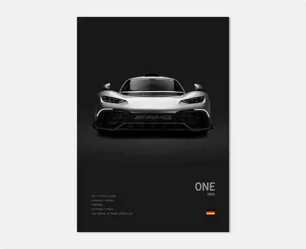 Black and White Luxury Sports Car Luxury German Car Poster Aesthetics G63 SL Gtr Sedan Canvas Print Wall Art Garage Room Decor