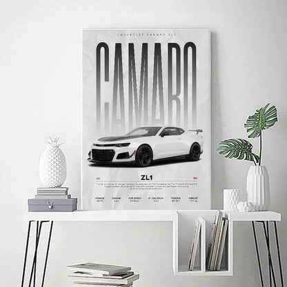 Modern Famous Cars W16 750S Canvas Painting Wall Art Fashion Luxury Sports Car Poster Prints For Living Room Home Decor Gift