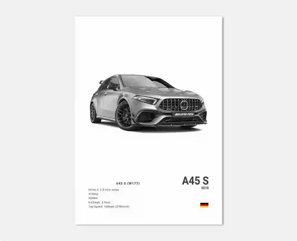 Black and White Luxury Sports Car Luxury German Car Poster Aesthetics G63 SL Gtr Sedan Canvas Print Wall Art Garage Room Decor