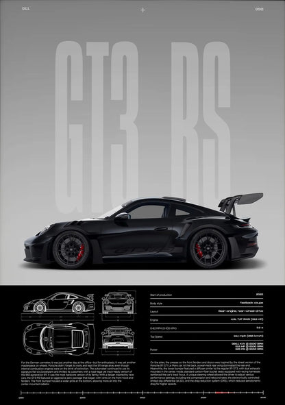 Minimalist 911 GT3-RS 718 GT4 RS Hyper Car Sports Car Supercar Poster Canvas Painting Wall Art Pictures Home Interior Decor