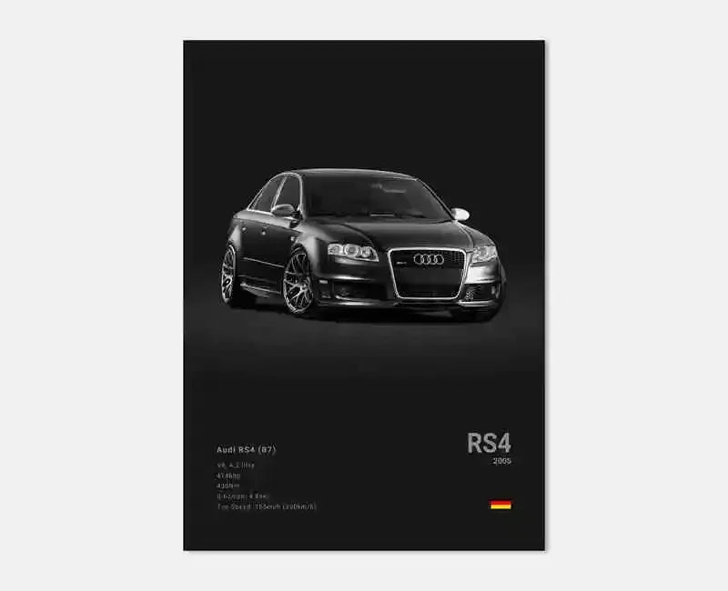 Pop German Cars Rs3 Car Photography Poster Aesthetic Luxury R8 C8 Supercar GTR SUV Canvas Print Wall Art Home Driver Room Decor