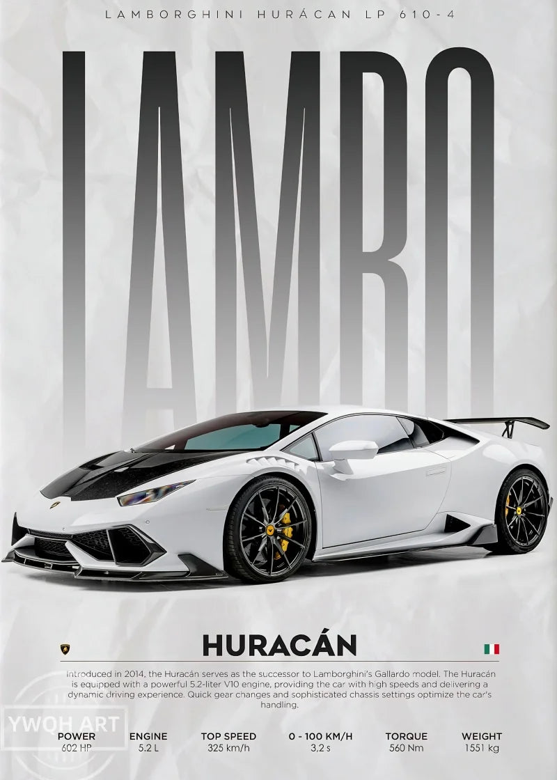 Famous Cars S14 F430 SF90 GTS AMG GT R34 F40 Poster Picture Canvas Painting Wall Art Home Decoration Print for Living Room Decor