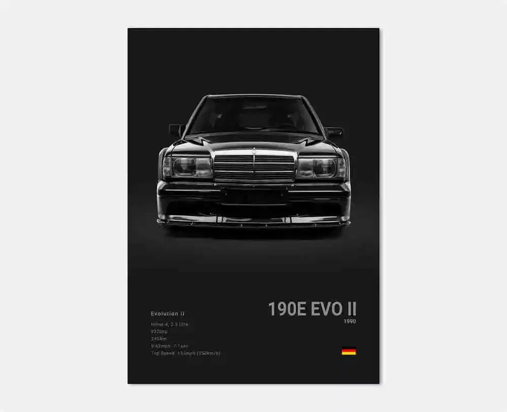 Black and White Luxury Sports Car Luxury German Car Poster Aesthetics G63 SL Gtr Sedan Canvas Print Wall Art Garage Room Decor