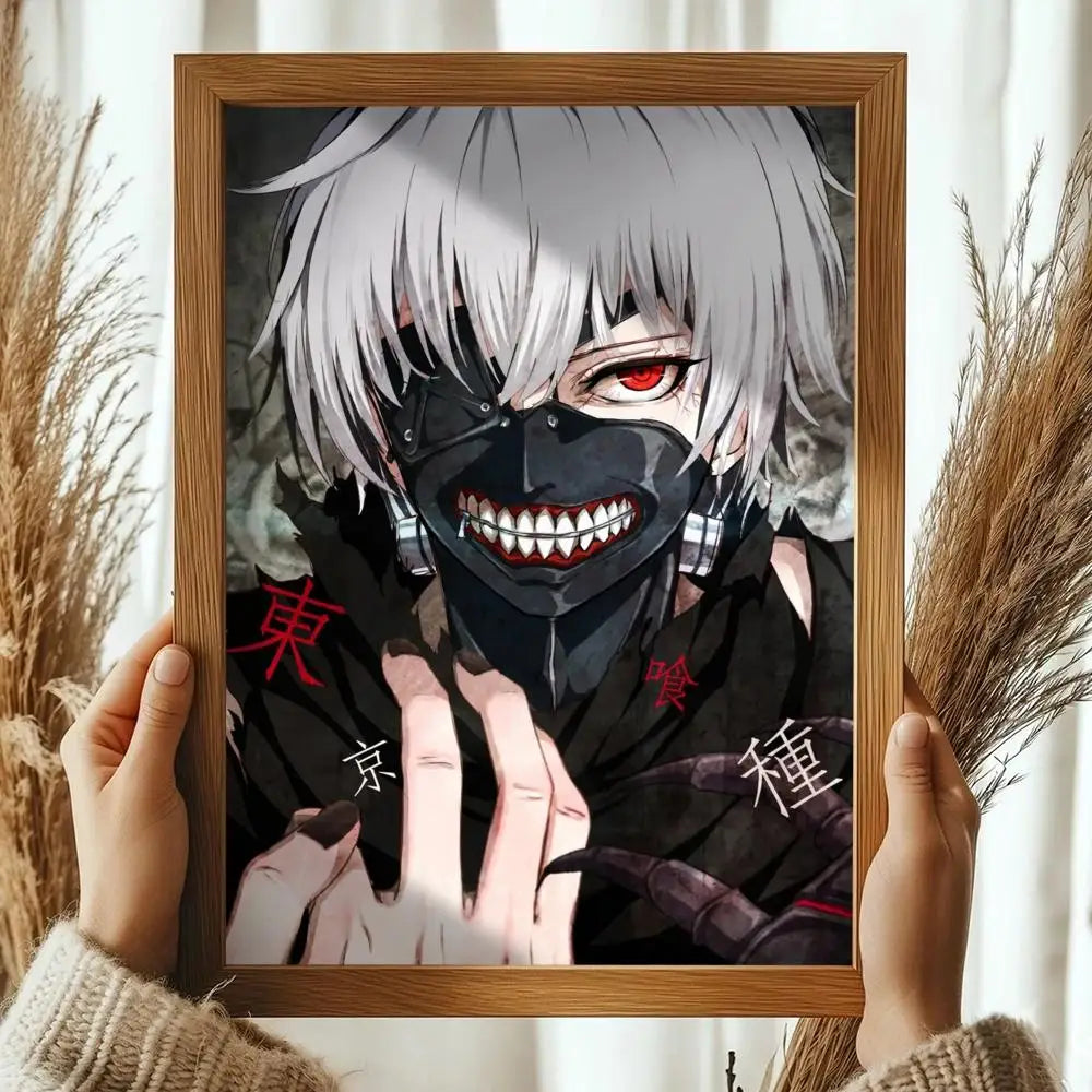Classic Anime T_Tokyo G_Ghoul Magazines Poster Decorative Wall Art Stickers Mural Photo Print for Home Living Room Hallway Decor