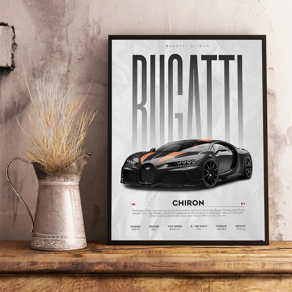 Famous Cars S14 F430 SF90 GTS AMG GT R34 F40 Poster Picture Canvas Painting Wall Art Home Decoration Print for Living Room Decor