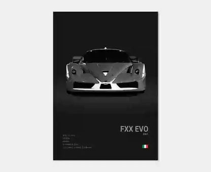 Pop Black and White Italy Cars Luxury Super Sport Car Poster Aesthetic F40 GTO GTB Canvas Print for Wall Art Garage Room Decor