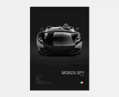 Pop Black and White Italy Cars Luxury Super Sport Car Poster Aesthetic F40 GTO GTB Canvas Print for Wall Art Garage Room Decor