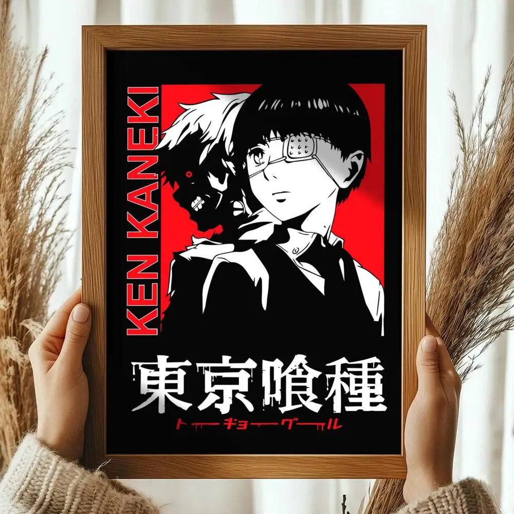 Classic Anime T_Tokyo G_Ghoul Magazines Poster Decorative Wall Art Stickers Mural Photo Print for Home Living Room Hallway Decor