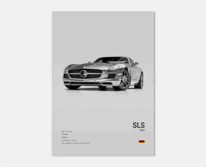Black and White Luxury Sports Car Luxury German Car Poster Aesthetics G63 SL Gtr Sedan Canvas Print Wall Art Garage Room Decor