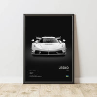 Famous Cars JESKO Canvas Wall Art Print Poster AGERA RS Decorative Mural Modern Home Decor Birthday Gift Unframed