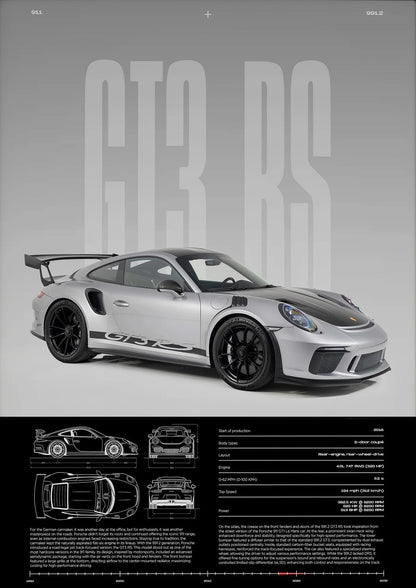 Minimalist 911 GT3-RS 718 GT4 RS Hyper Car Sports Car Supercar Poster Canvas Painting Wall Art Pictures Home Interior Decor