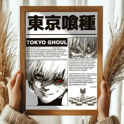 Classic Anime T_Tokyo G_Ghoul Magazines Poster Decorative Wall Art Stickers Mural Photo Print for Home Living Room Hallway Decor