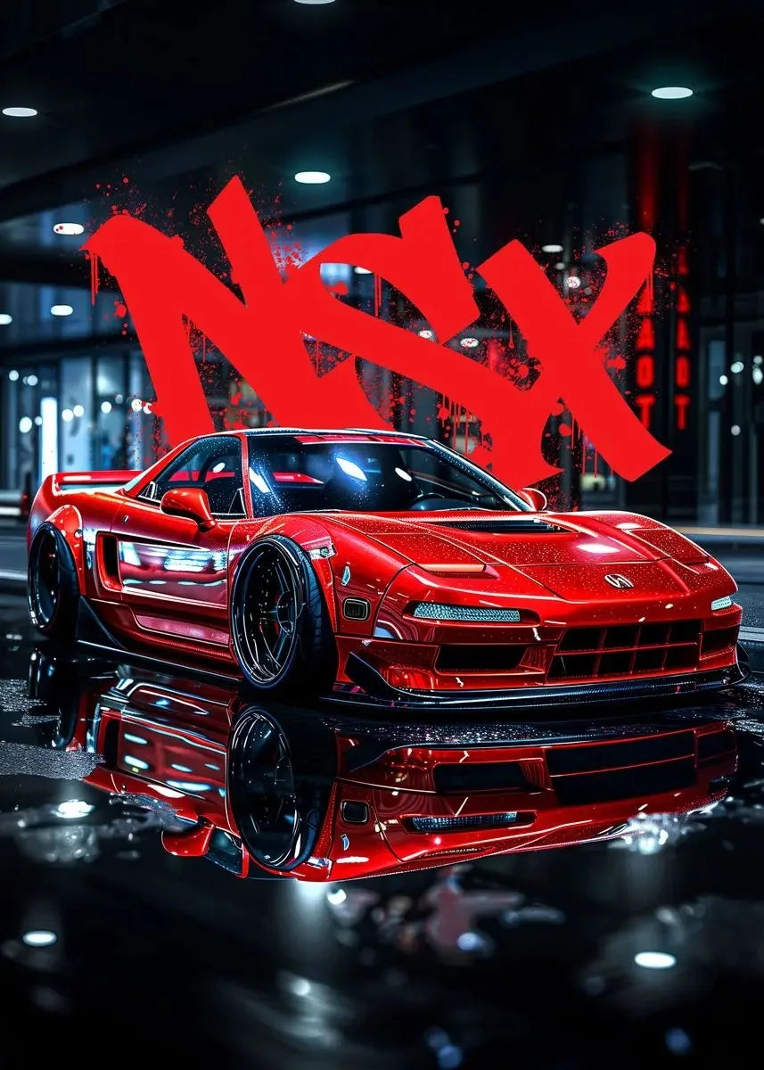Famous Car Miata Supra Red Street Art Graffiti Style Canvas Wall Painting Printed Poster Modern Home Decoration Birthday Gift