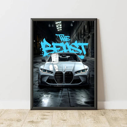 Famous Car Miata Supra Red Street Art Graffiti Style Canvas Wall Painting Printed Poster Modern Home Decoration Birthday Gift