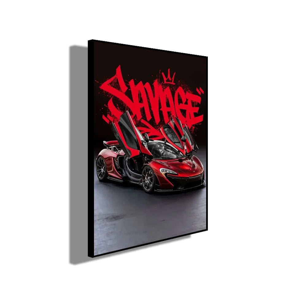 Famous Car Miata Supra Red Street Art Graffiti Style Canvas Wall Painting Printed Poster Modern Home Decoration Birthday Gift