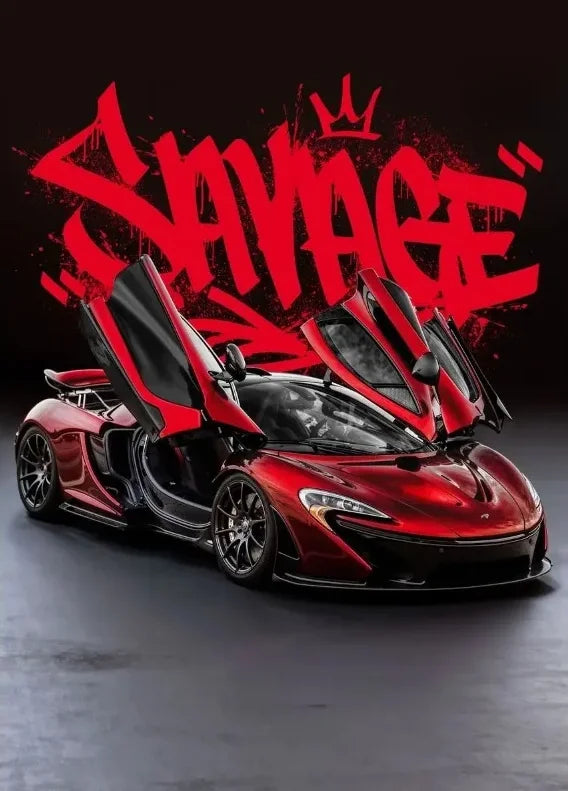 Famous Car Miata Supra Red Street Art Graffiti Style Canvas Wall Painting Printed Poster Modern Home Decoration Birthday Gift