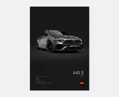 Black and White Luxury Sports Car Luxury German Car Poster Aesthetics G63 SL Gtr Sedan Canvas Print Wall Art Garage Room Decor