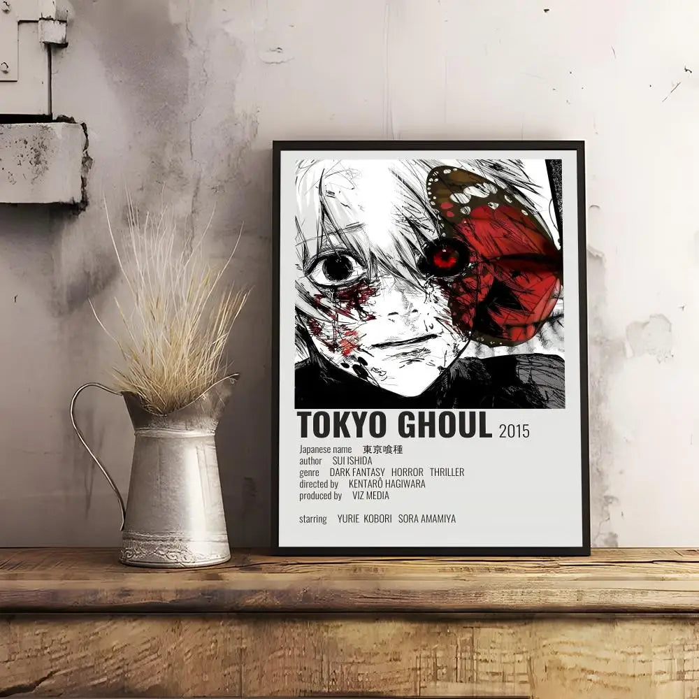Classic Anime T_Tokyo G_Ghoul Magazines Poster Decorative Wall Art Stickers Mural Photo Print for Home Living Room Hallway Decor