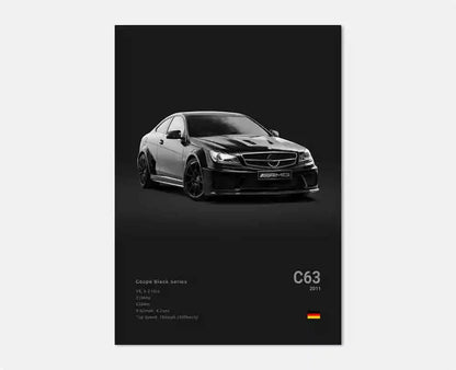 Black and White Luxury Sports Car Luxury German Car Poster Aesthetics G63 SL Gtr Sedan Canvas Print Wall Art Garage Room Decor