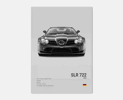Black and White Luxury Sports Car Luxury German Car Poster Aesthetics G63 SL Gtr Sedan Canvas Print Wall Art Garage Room Decor