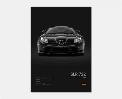 Black and White Luxury Sports Car Luxury German Car Poster Aesthetics G63 SL Gtr Sedan Canvas Print Wall Art Garage Room Decor