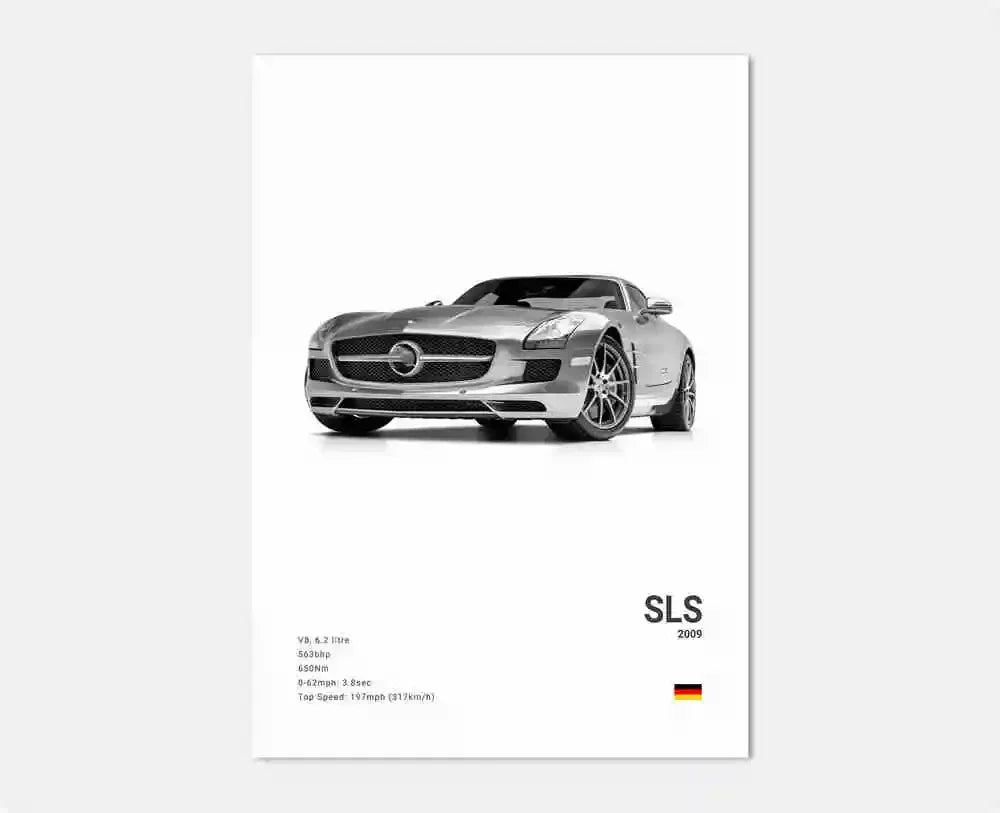 Black and White Luxury Sports Car Luxury German Car Poster Aesthetics G63 SL Gtr Sedan Canvas Print Wall Art Garage Room Decor