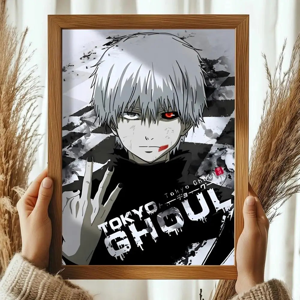 Classic Anime T_Tokyo G_Ghoul Magazines Poster Decorative Wall Art Stickers Mural Photo Print for Home Living Room Hallway Decor