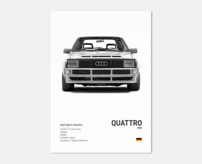 Pop German Cars Rs3 Car Photography Poster Aesthetic Luxury R8 C8 Supercar GTR SUV Canvas Print Wall Art Home Driver Room Decor