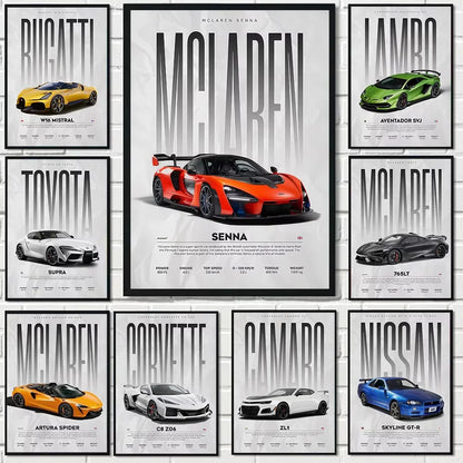 Modern Famous Cars W16 750S Canvas Painting Wall Art Fashion Luxury Sports Car Poster Prints For Living Room Home Decor Gift - AliExpress 15