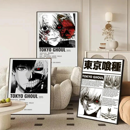 Classic Anime T_Tokyo G_Ghoul Magazines Poster Decorative Wall Art Stickers Mural Photo Print for Home Living Room Hallway Decor