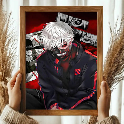 Classic Anime T_Tokyo G_Ghoul Magazines Poster Decorative Wall Art Stickers Mural Photo Print for Home Living Room Hallway Decor