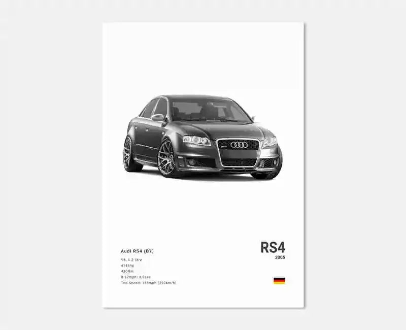 Pop German Cars Rs3 Car Photography Poster Aesthetic Luxury R8 C8 Supercar GTR SUV Canvas Print Wall Art Home Driver Room Decor