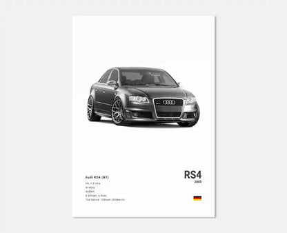 Pop German Cars Rs3 Car Photography Poster Aesthetic Luxury R8 C8 Supercar GTR SUV Canvas Print Wall Art Home Driver Room Decor