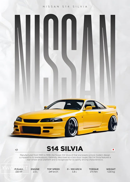 Famous Cars S14 F430 SF90 GTS AMG GT R34 F40 Poster Picture Canvas Painting Wall Art Home Decoration Print for Living Room Decor
