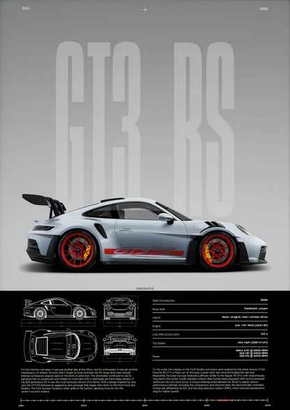 Minimalist 911 GT3-RS 718 GT4 RS Hyper Car Sports Car Supercar Poster Canvas Painting Wall Art Pictures Home Interior Decor