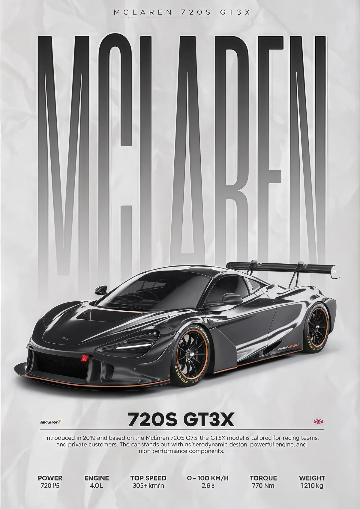 Modern Famous Cars W16 750S Canvas Painting Wall Art Fashion Luxury Sports Car Poster Prints For Living Room Home Decor Gift
