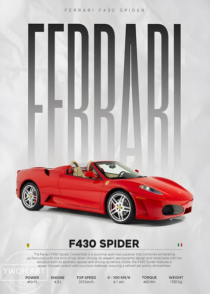 Famous Cars S14 F430 SF90 GTS AMG GT R34 F40 Poster Picture Canvas Painting Wall Art Home Decoration Print for Living Room Decor