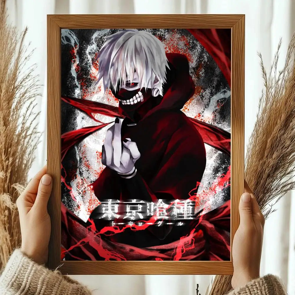 Classic Anime T_Tokyo G_Ghoul Magazines Poster Decorative Wall Art Stickers Mural Photo Print for Home Living Room Hallway Decor