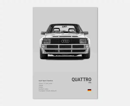 Pop German Cars Rs3 Car Photography Poster Aesthetic Luxury R8 C8 Supercar GTR SUV Canvas Print Wall Art Home Driver Room Decor