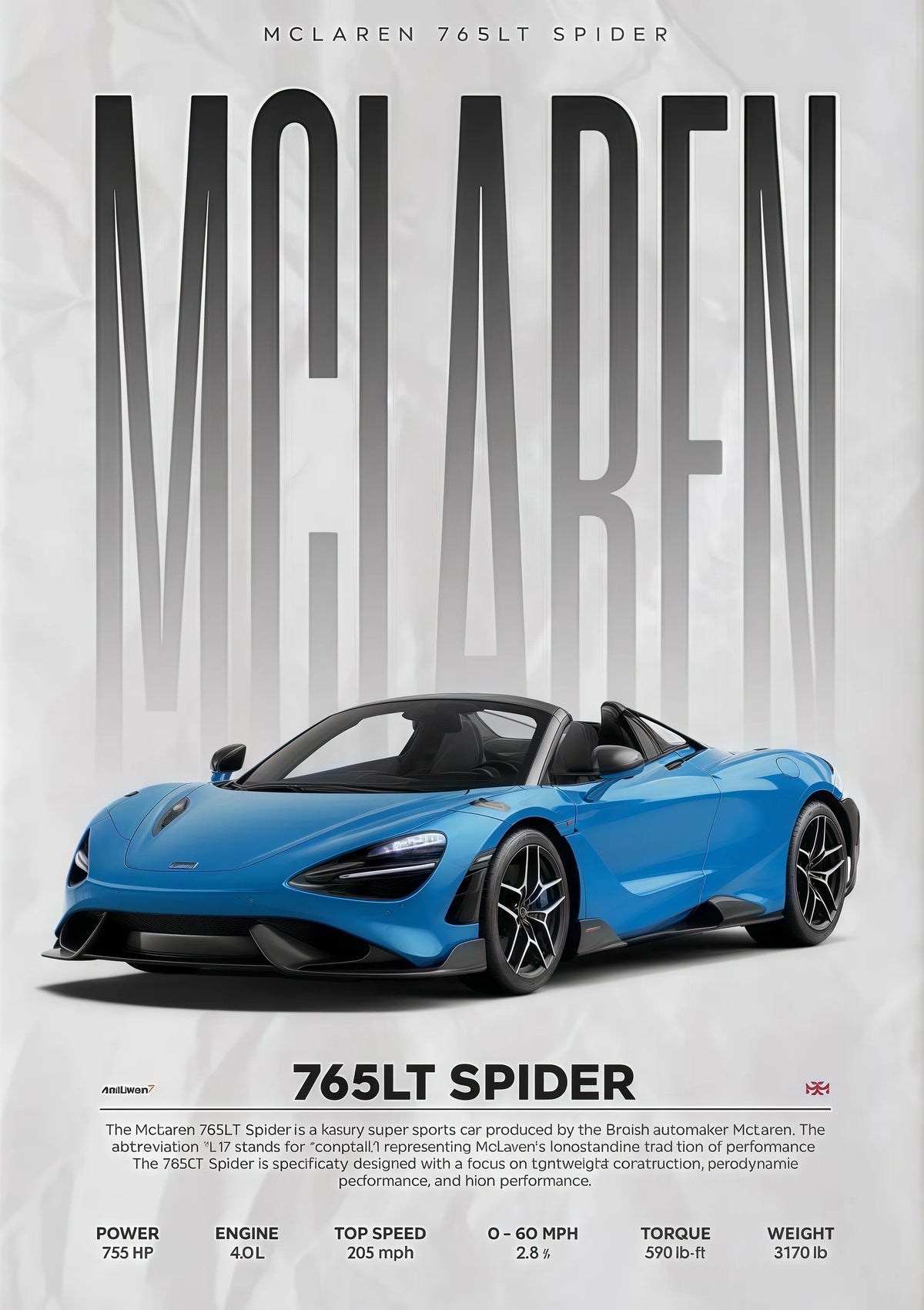 Modern Famous Cars W16 750S Canvas Painting Wall Art Fashion Luxury Sports Car Poster Prints For Living Room Home Decor Gift