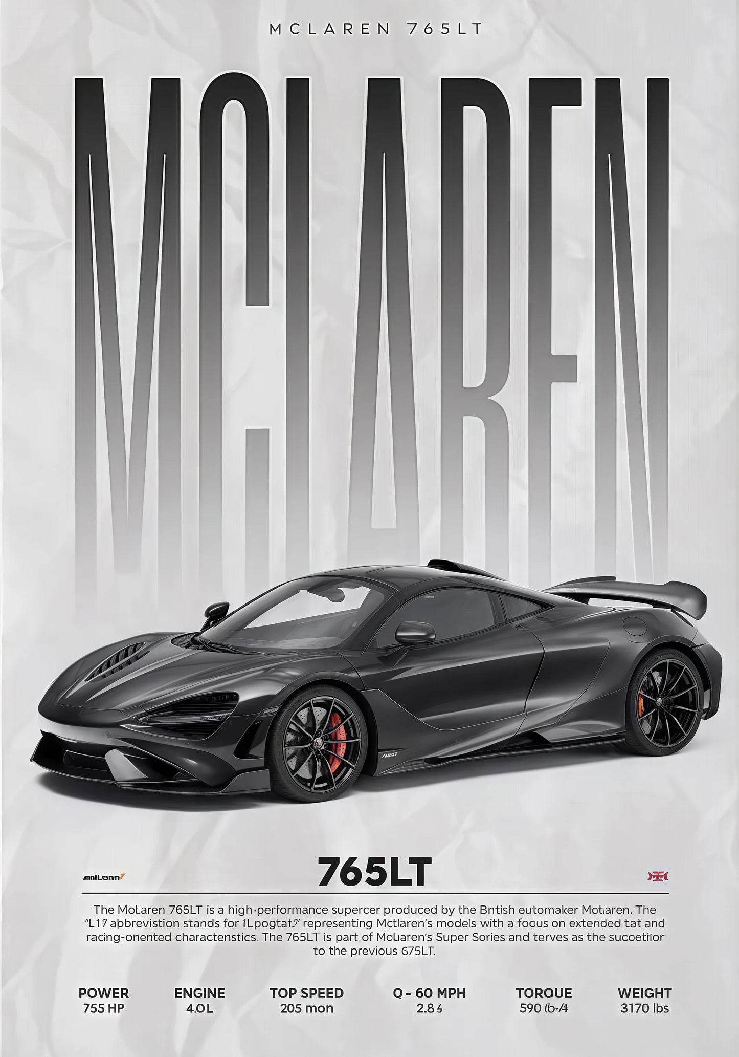 Modern Famous Cars W16 750S Canvas Painting Wall Art Fashion Luxury Sports Car Poster Prints For Living Room Home Decor Gift