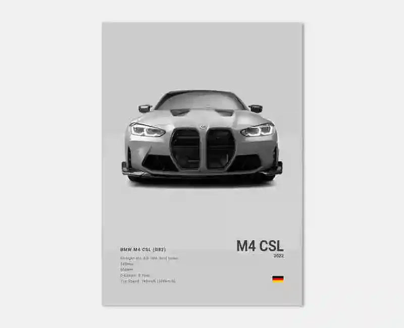 Pop Black And White Poster Wall Art Luxury Supercar F80 M3 M140 GTR HD Oil On Canvas Print Home Living Room Bedroom Decor Gift