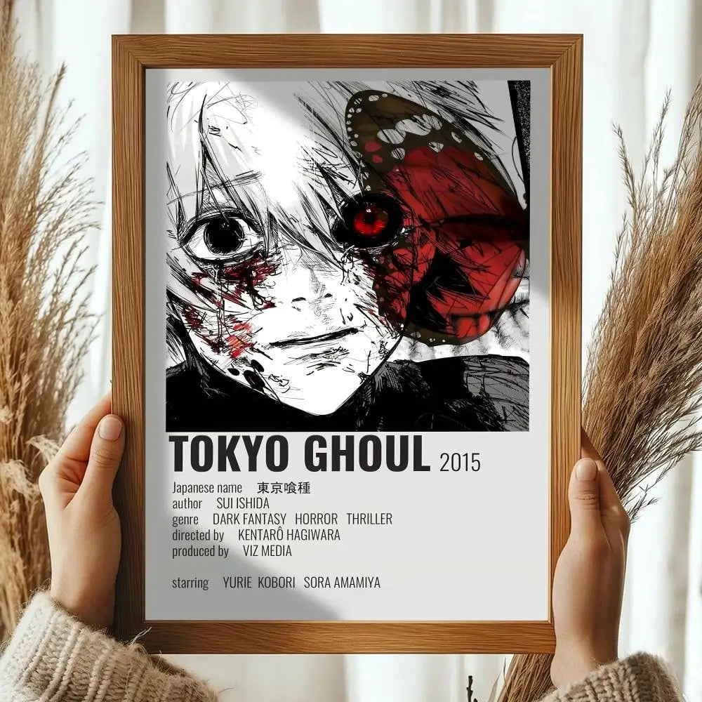 Classic Anime T_Tokyo G_Ghoul Magazines Poster Decorative Wall Art Stickers Mural Photo Print for Home Living Room Hallway Decor