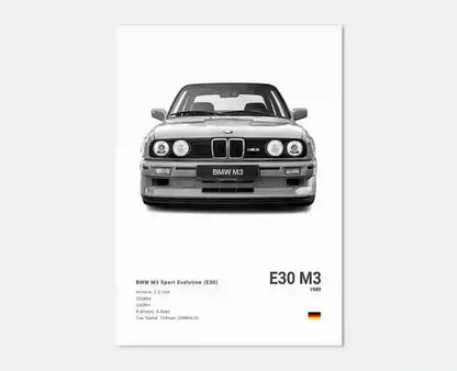 Pop Black And White Poster Wall Art Luxury Supercar F80 M3 M140 GTR HD Oil On Canvas Print Home Living Room Bedroom Decor Gift