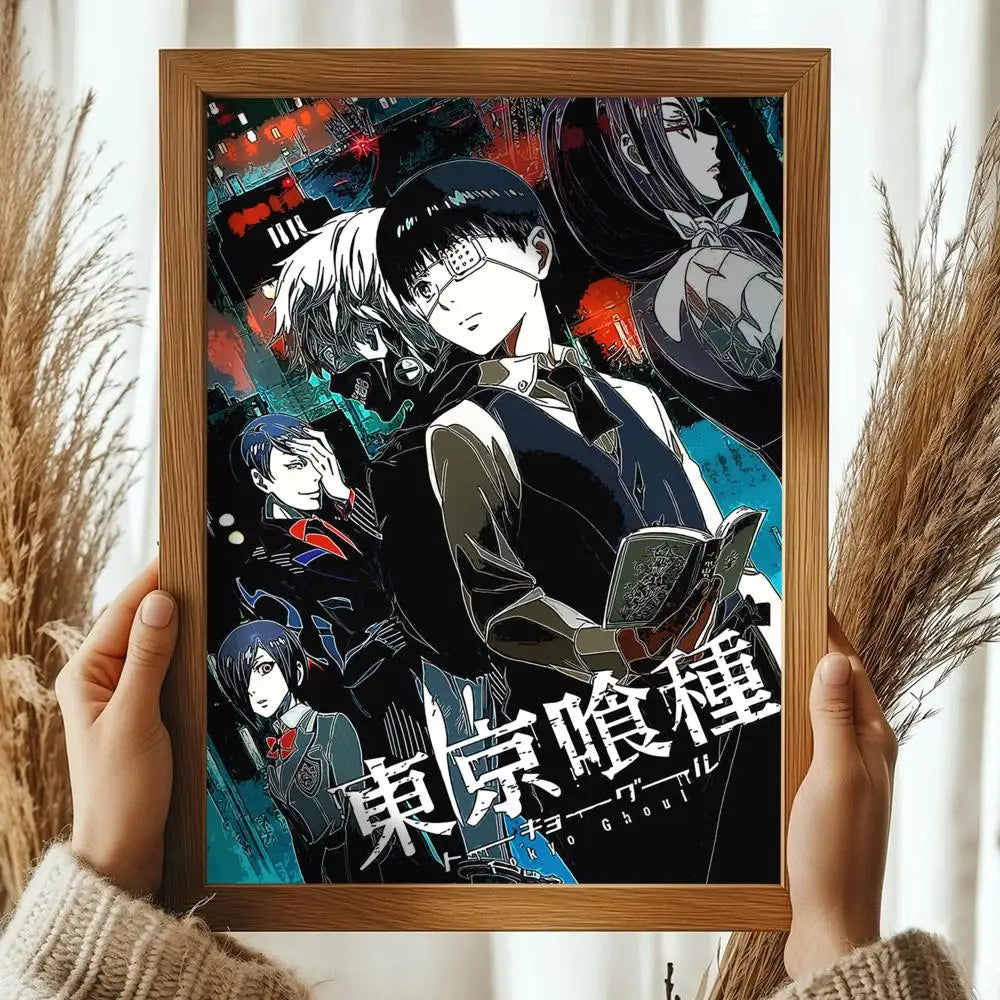 Classic Anime T_Tokyo G_Ghoul Magazines Poster Decorative Wall Art Stickers Mural Photo Print for Home Living Room Hallway Decor