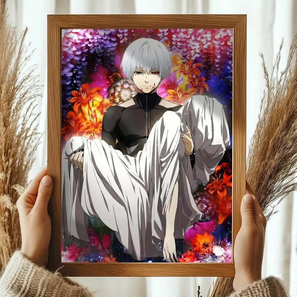 Classic Anime T_Tokyo G_Ghoul Magazines Poster Decorative Wall Art Stickers Mural Photo Print for Home Living Room Hallway Decor