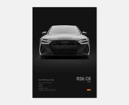 Pop German Cars Rs3 Car Photography Poster Aesthetic Luxury R8 C8 Supercar GTR SUV Canvas Print Wall Art Home Driver Room Decor